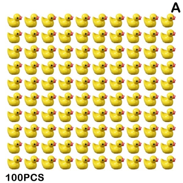 Miniaturedekoration 100/200 stk Mini Gummi Ænder Miniature Harpiks Ænder Gul Lille D 200 stk gul 200 stk 100 stk gul 100 stk_RY