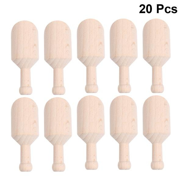 20 stk Små Saltskovler Flat Handtak Scoop Beech Teskje Melkepulver Scoops 20stk 2.8*8cm 20pcs 2.8*8cm