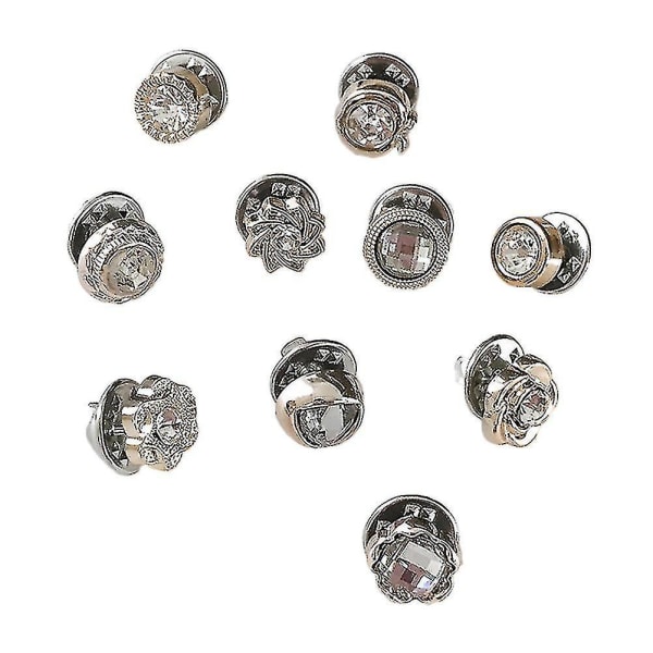 10 stk. Undgå utilsigtet eksponering Knapper Broche Pins Badge-farvevand Diamant