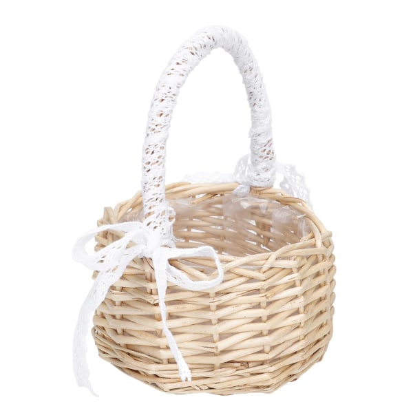 1pchandwoven Rattan Flettet Opbevaringskurv Dekorativ Blomsterbeholder (khaki)Khaki22x17cm Khaki 22x17cm