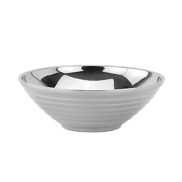 Trådformet bolle i rustfritt stål med varmeisolasjon, dobbeltlags suppe- og nuddelbolle for husholdning - 18 cm