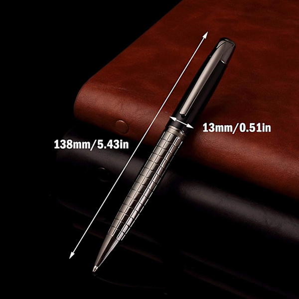 Kuglepenne Sorte Penne Medium Kuglepen 1,0 mm Glat Skrivning Greb Metal Tilbagetrækbart Executive Business Office Fancy Nice Gavepen Til Mænd Kvinder