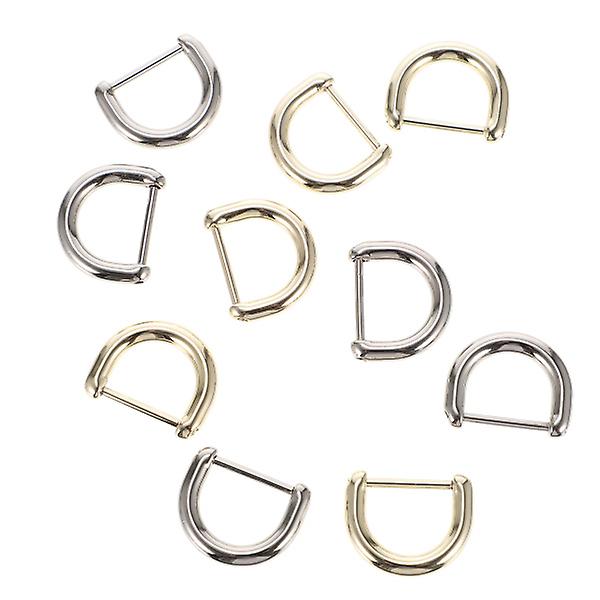 10pcs Bag D-shaped Rings Metal D Rings Replacement Rings Diy Bag AccessoriesSilver2.2X1.8X0.4