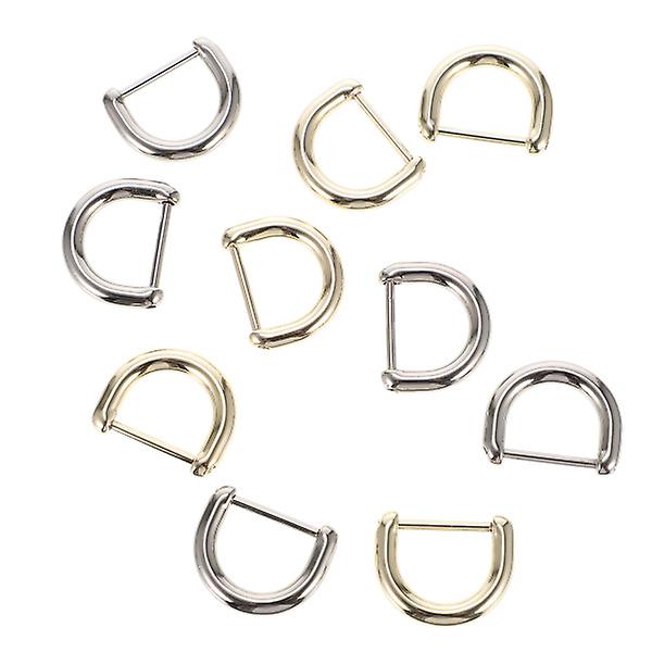 10st Väska D-formade ringar Metall D-ringar Ersättningsringar Gör-det-själv-väska TillbehörSilver2.2X1.8X0.4 Silver 2.2X1.8X0.4