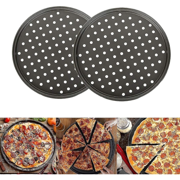 Pizza Ba-sæt, non-stick kompatibel med pizzabakker, kompatibel med ovn, 2 stk.