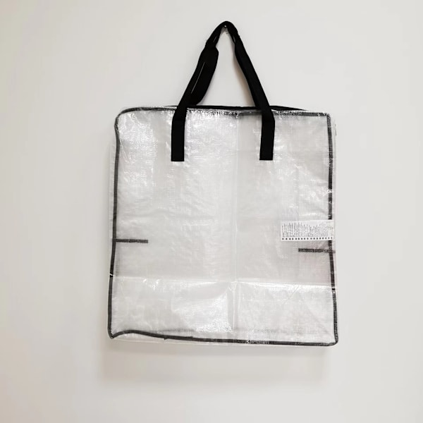 4 stk. Gennemsigtige Opbevaringsposer, Lynlås Robust Håndtag, Isolerer Støv og Fugt, Stor XXL Flyttepose 65x65cm, Opbevaringspose til