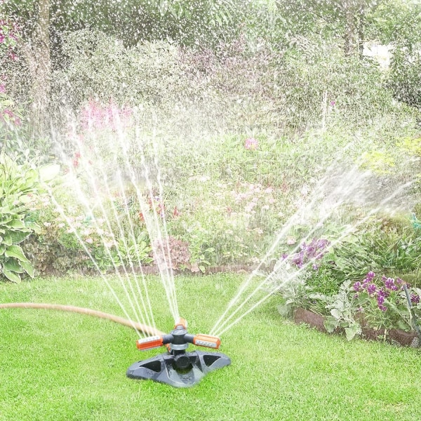 2 delar-vattensprinklers automatisk set 360 justerbar trädgårdsgräsmatta roterande sprinkler med abs rotation sprayarm vattning munstycke trädgårdsarbete