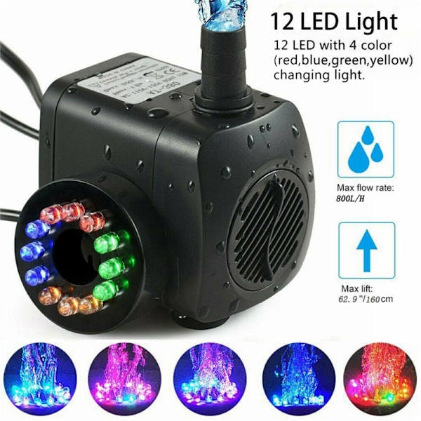 RYI_Suihkulähdepumppu LED-valaistuksella, vesipumppu puutarhaan - Xin-4-