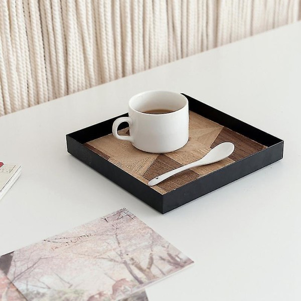 Trä Dekoration Brick Nordisk Vind Bakverk Brick Bröd Display Liten