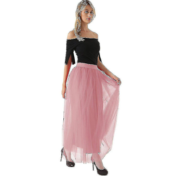 4 Kerrosta, Elegantti Korkeavyötäröinen, Pliseerattu Tullehame, Pallonmuotoinen, Pölyinen Vaaleanpunainen dusty pink