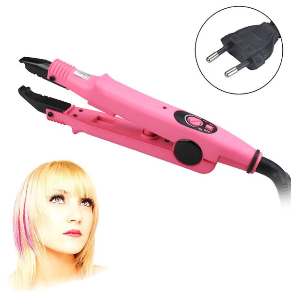 Professionell värmetång Hårförlängningsjärn Iron For Hair Extensions Rosa Pink