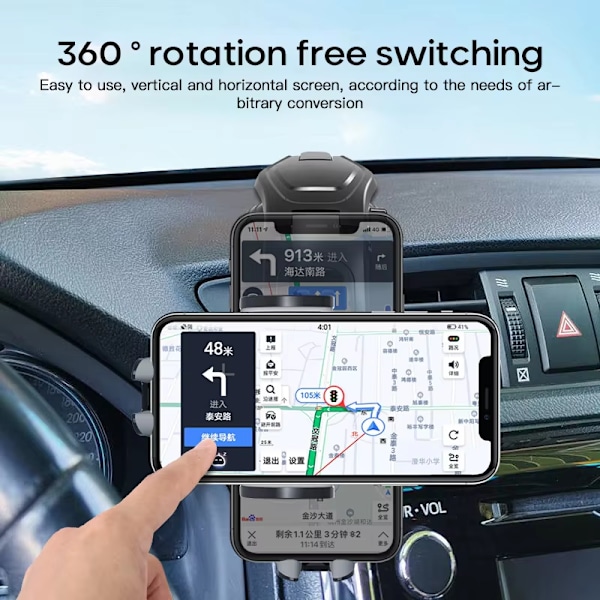 Fleksibelt bilmonteringsbrakett for dashbord, justerbar telefonholder_xrzi black