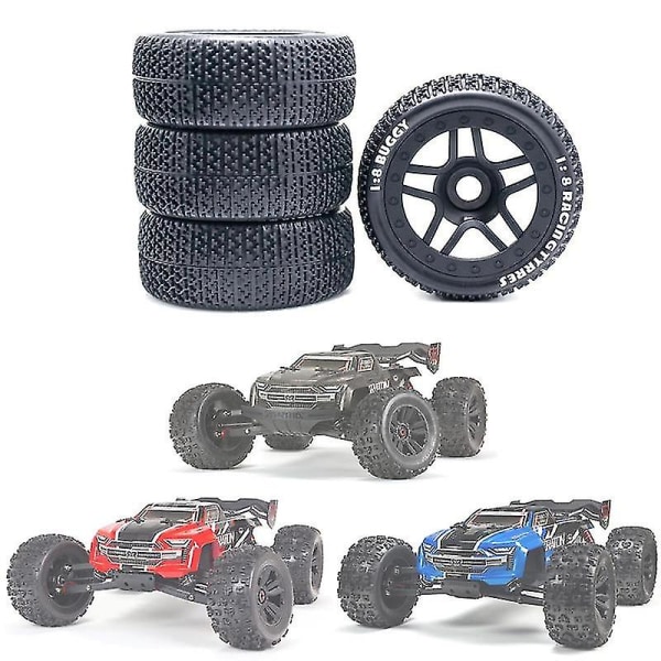 111mm 1/8 Scale RC Offroad Buggy Dekk Hjul 17mm Hex Kompatibel Med Arrma Redcat Team Losi Vrx Hpi Hobao
