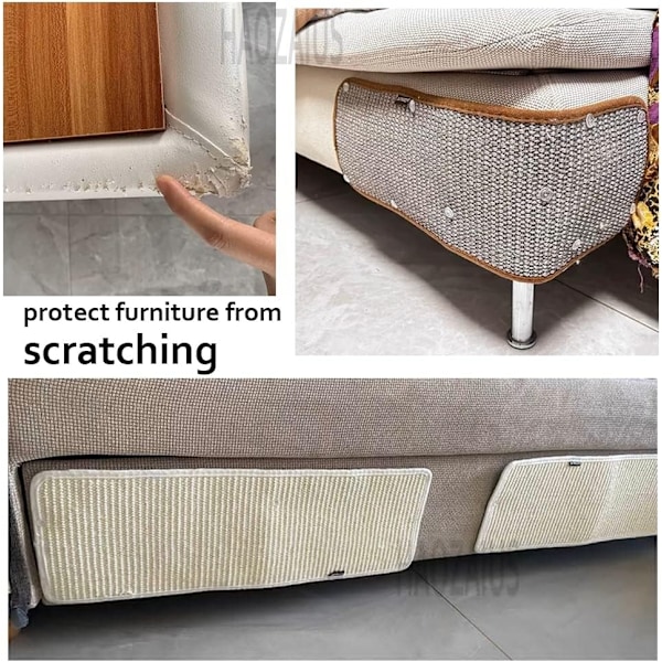 Soffa Skydd Naturlig Sisal Kattklösmatta Kattklös Soffaöverdrag Tjockt Soffa Skydd Klösdyna för Slipning Klor Skydd
