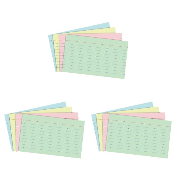 540 stk. Registreringskort Linjerede på Begge Sider Linjerede Skrivepapirer (Farverige) 540 stk 540 pcs