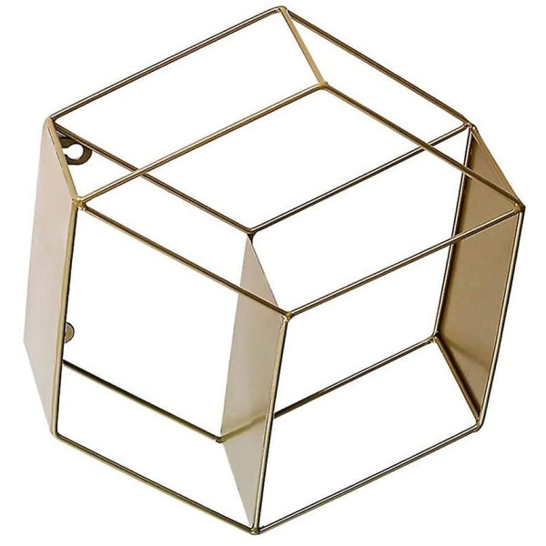 Hexagonala flytande hyllor Väggmonterade metalltrådshyllor Passar till förvaring och organizer Heminredning Vägghylla