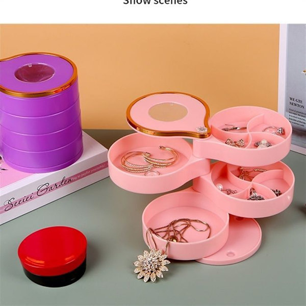 Gliving Smykkeorganizer - Rejse Smykkeskrin til Ringe, (Lilla)