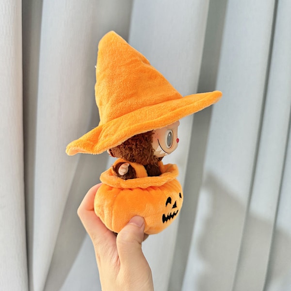 /RYI/Vain vaatteet Ensimmäisen ja toisen sukupolven avaimenperä Labubu vaatteet Riipus Kangas Halloween Terävä hattu Pieni kurpitsa asu 1