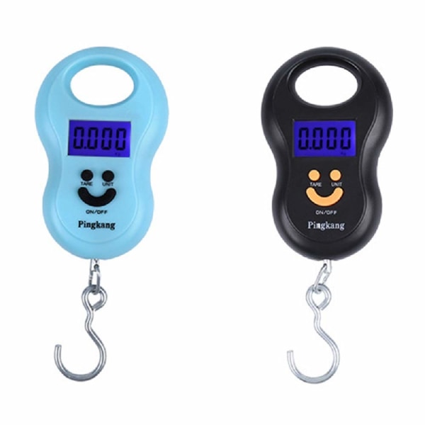 Fickvänlig Bärbar 50kg/10g LCD Digital Vågskala Elektronisk Handhållen Hängande Vågskala med Bakgrundsbelysning för Bagage (3-pack)