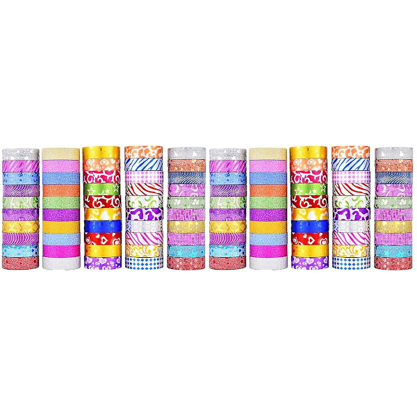 150 st Glitter Guld Pappersband För Bröllop Jul Scrapbooking Dekoration Diy Limband Blommig 100 pcs