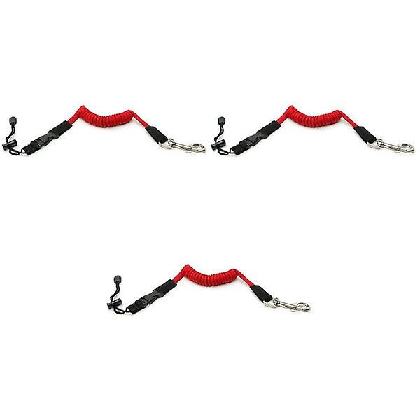 3 stk Elastisk Kajak Kano Padle Leash Sikkerhedsbåd Fiskerstang Stang Spiralformet Snøretov (tilfældig 3pcs