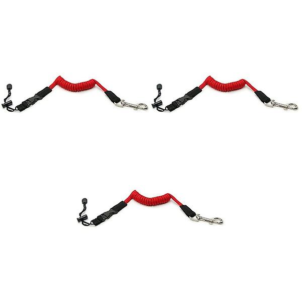 3 stk Elastisk Kajakk Kano Padle Leash Sikkerhetsbåt Fiske Stang Pole Spiral Lanyard Snøre Binde Tau (tilfeldig farge) 3pcs
