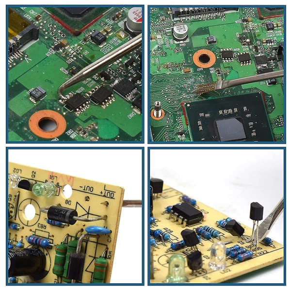 2 sett med 12-delt sett med metall sveisehjelpemiddelsett Blå, reparasjon loddeverktøy Loddehjelpemiddelsett PCB avloddesett Kretskort loddesett