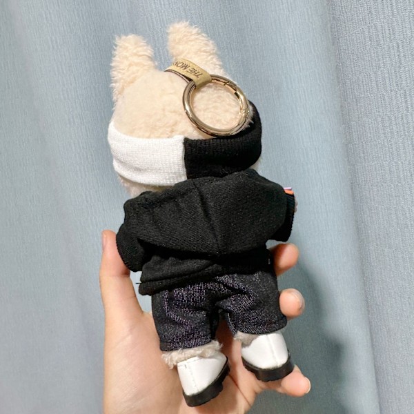 /RYI/Endast Kläder 17cm Hänge Blind Box Drag Tygdocka Nyckelring Labubu Docka Pojkvän Kameradräkt 1
