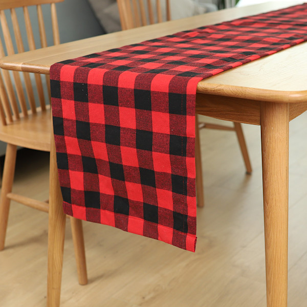 Rød og Sort Lille Buffalo Check Bordløber 14x72 Tommer Hjemmemode Farmhouse Living Buffalo Check Bord
