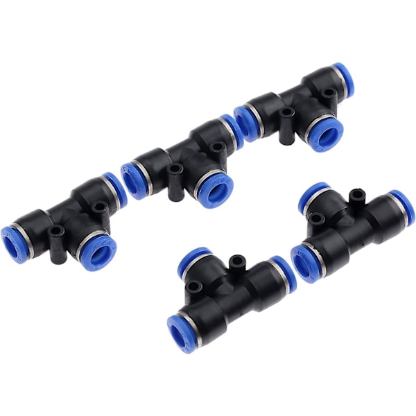 5 stk. Havevandsslange Fittings Vandhane Slangeforbindelse 3-vejs Pneumatisk Hurtigkobling Push-in-8mm Slangeforbindelse til Forbindelse af Vandledning