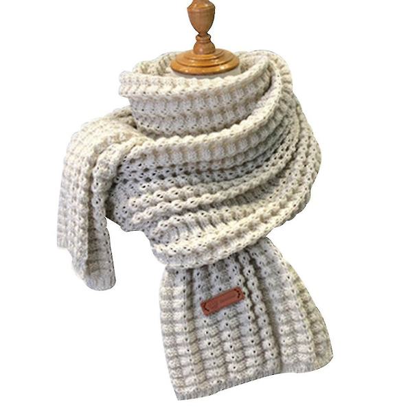 Ullscarf Dam Höst Och Vinter Mångsidig Dubbelanvändning Förtjockad Värme Student Tjej Sjal Beige Beige