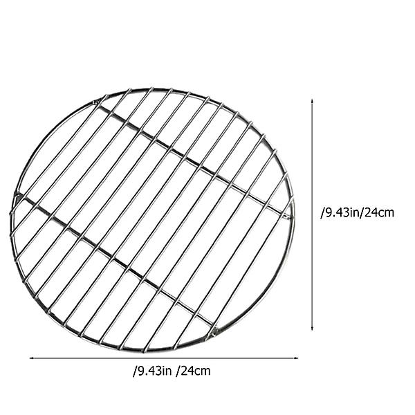 Runda Grillnät i Rostfritt Stål, Grillnät för Utomhusgrill, BBQ-Grillnät, Metallgrillnät Silver 24X24X0.4CM