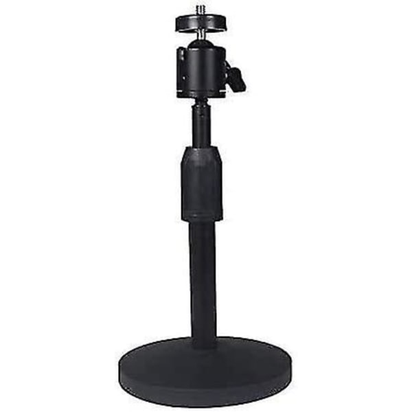 Mini Projektor/kamera/telefon Stativ for skrivebord, Med 1/4\" Monterings Skrue, Justerbar Vinkel, 20-28cm Lengde, 2kg Last, Tykk og Bred Metallisk Diskbase