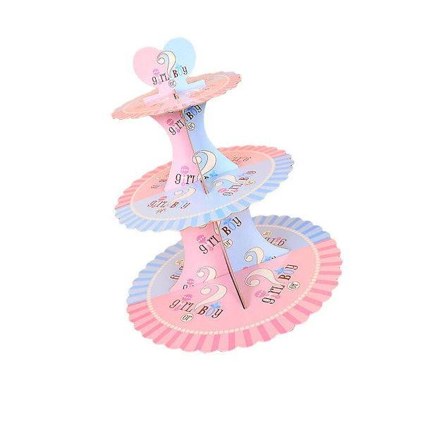 Bröllopstårtsställ Baby Shower Tårta Display Ställ Cupcake Toppers Tre Våningar Party Servering Cupcake Towers Dessertbrickor 30*30*30.5cm 30*30*30.5cm