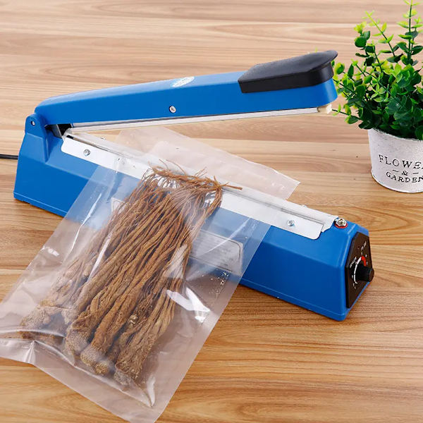 Vakuumpakker, Vakuumfødevarepakker, Tør & Fugtig & Blød & Delikat med Starter Kit, Kompakt Design (Blå 40*8*12cm)