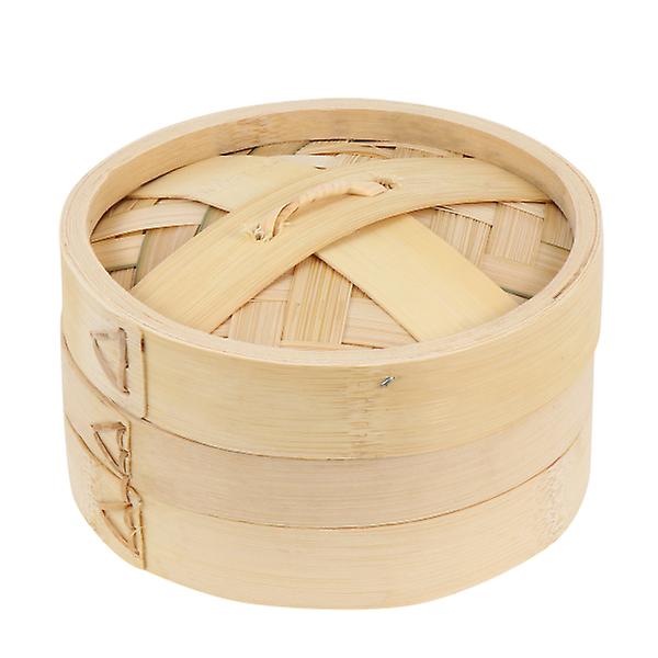 1 Set Köksbambu Ångkokare Premium Ångkokare Hållbar ÅngkokareLogg färg 14.5X14.5X9.5CM Log color 14.5X14.5X9.5CM
