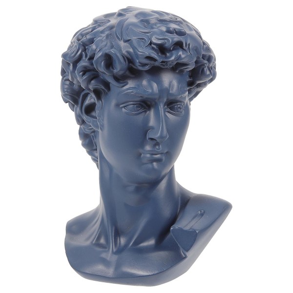 Romske Statue Gips Statue Moderne Skrivebordsdekorasjon Ornament Pythisk Apollo Bust Statue Blå 15x10cm Blue 15x10cm