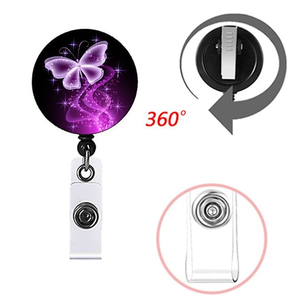 Udtrækkelig Badge Holder Id Badge Ruller Med Metal Clip Forskellige Mønstre Til Kontorarbejder Læge Sygeplejerske Kontor Skoleartikler (2 stk., Farve Som Vist)