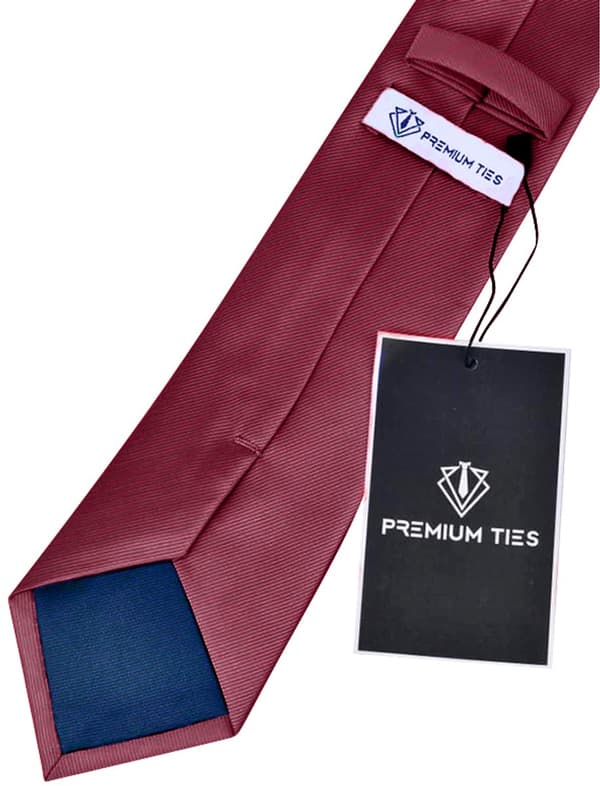 Vinröd slips för män 100% polyester klassisk enfärgad slips med lyxig presentförpackning för affärer bröllop och formella tillfällen 148 x 6 cm