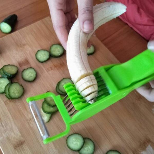 Multikutter med skalare för grönsaker och frukt, extra vass rostfritt stål, Mors Dag-present