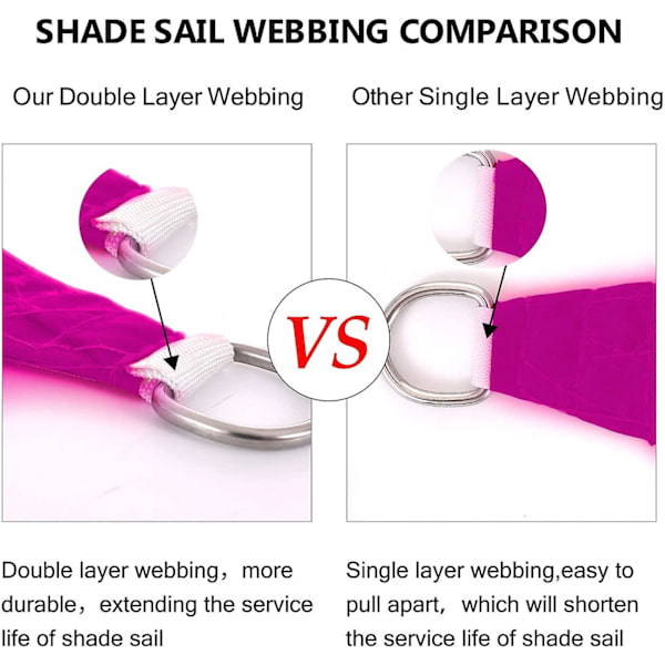 Vedenkestävä Auringonvarjo Purje UV-Suoja Auringonsuoja Patio Tasasivuinen Kolmio Neulotu Kankaasta Pergola Autokatos Auringonvarjo 2x2 Rose Red 2x2 Rose Red