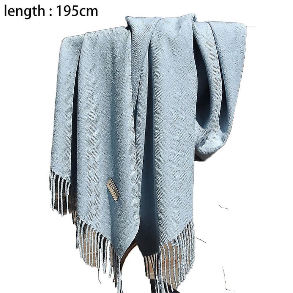Sommertørklæde Et overdimensioneret langt lyst linned strandgazesjal Blå og grå Blue and gray
