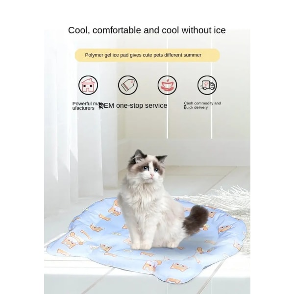 Kjølematte for hund (middels størrelse), ingen vann, strøm eller kjøling nødvendig - Giftfri kjølematte for hund, ideell for hjemme og på reise