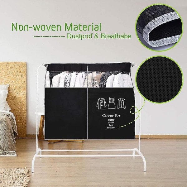 Plastskydd för Kläder 47 X 43 Tum Dammsäkra Klädskydd 4ft Andningsbara Klädhyllskydd Transparent Fönster Hängare Dammskydd för Kostym Kappa Klänning Ho