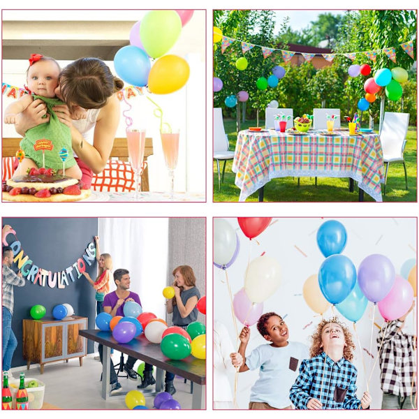 100 Blandade Färgade Ballonger, Flerfärgade Latexballonger, Blandade Ballonger för Barnkalas, Bröllop, Fester