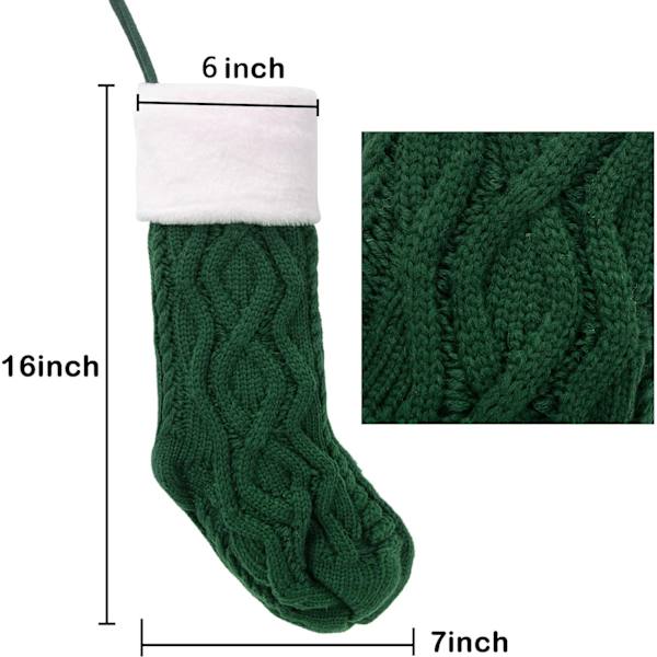 Julklappsstrumpor 5-pack 16 tum Kabelvirkad Klassiska Unika Julstrumpor för Familjens Dekoration Hängande Ornament för Julhelgen