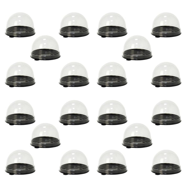 50 st plastlådor för tårtpaket Tårtbehållare med lock TårtförpackningslådorSvarta7,6x7,6cm Black 7.6x7.6cm