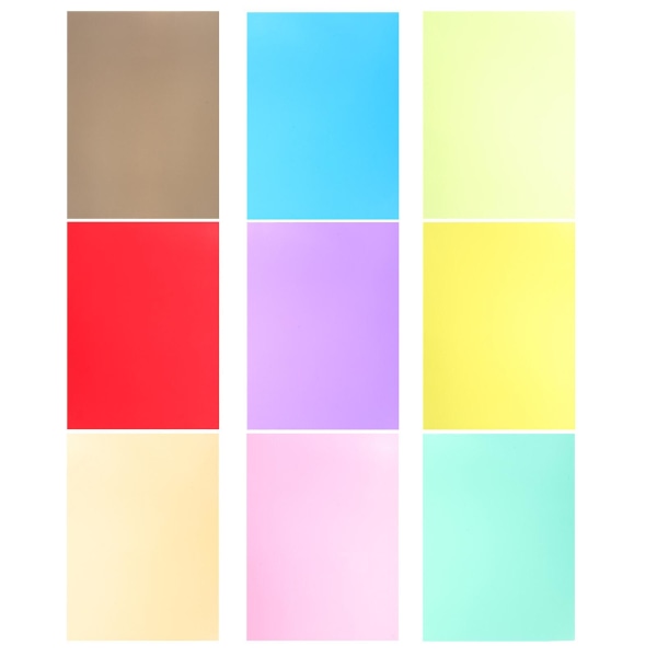 9st färgkorrigeringsgeler Ljusfilterfilmer för blixtblixt (sorterad färg) Diverse färg29.7X21X0.1CM Assorted Color 29.7X21X0.1CM