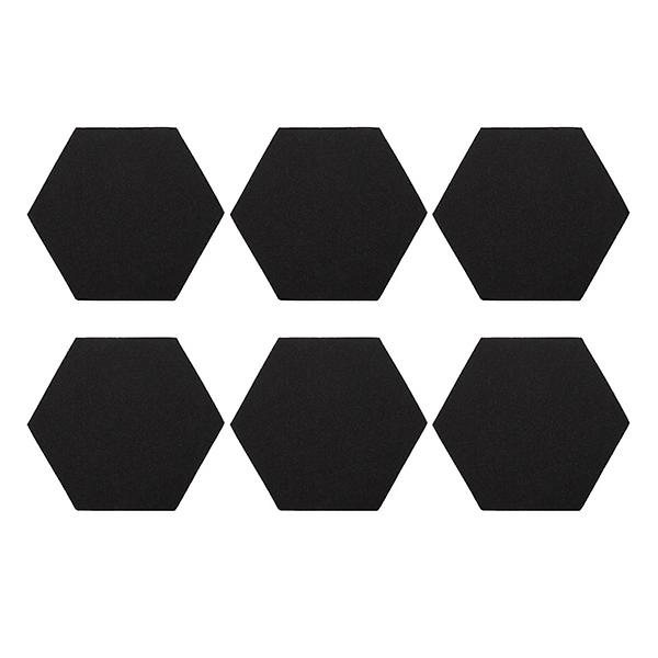 6pcs Hexagonal Studio Acoustic Board Soundproof Absorption Treatment PanelBlack30X30X5CM