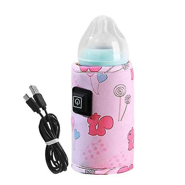 Värmepåse för Babyflaska USB Portabel Automatisk Vattenvärmare Vintertillbehör Rosa Pink